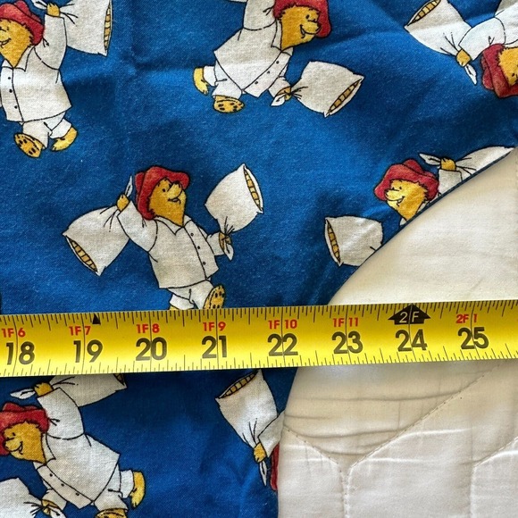 Paddington Bear Blue Scrubs Top Cotton V-Neck Short Sleeve Pockets Women's S - Picture 9 of 10